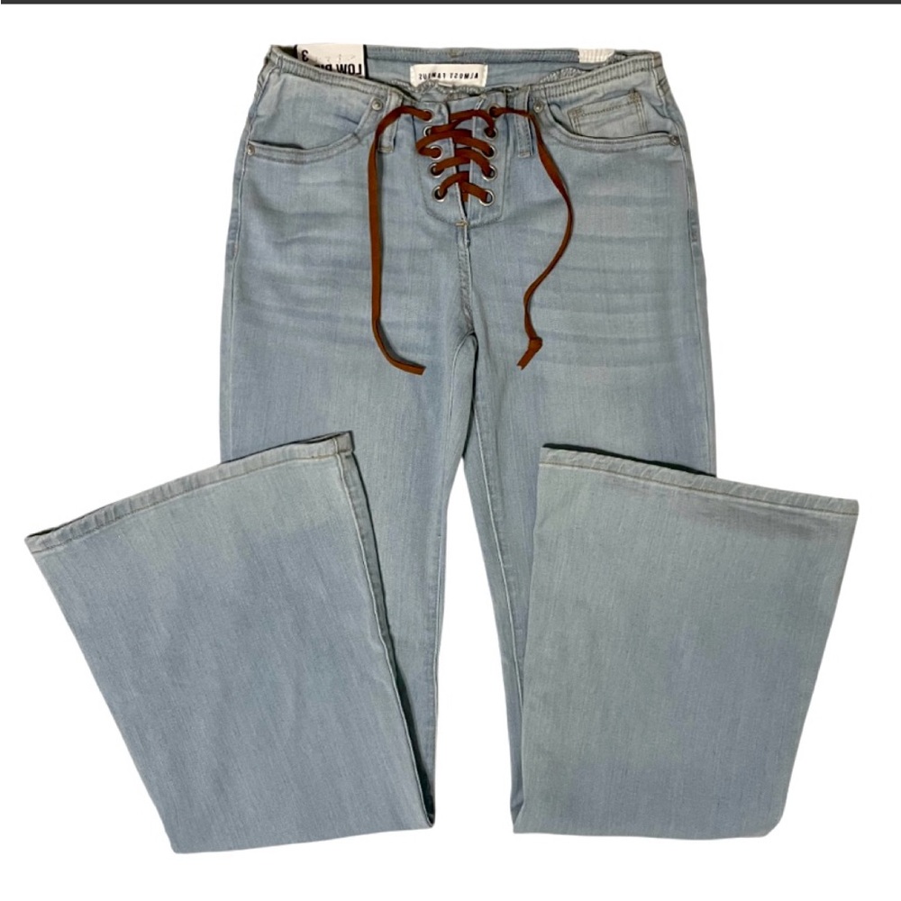 Lace Up Low Rise Jeans